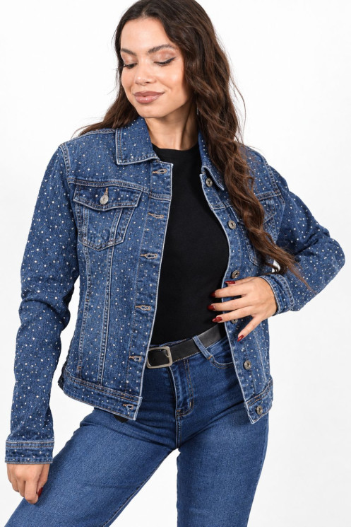 Denim Jacket with Ringstones