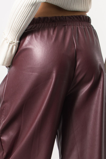 Barrel Faux Leather Trouses - Black
