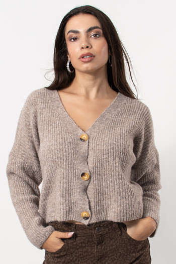 Knitted Cardigan - Taupe