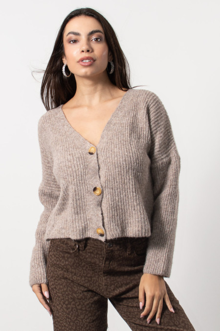 Knitted Cardigan - Taupe