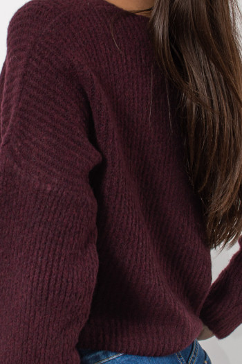Knitted Cardigan - Burgundy