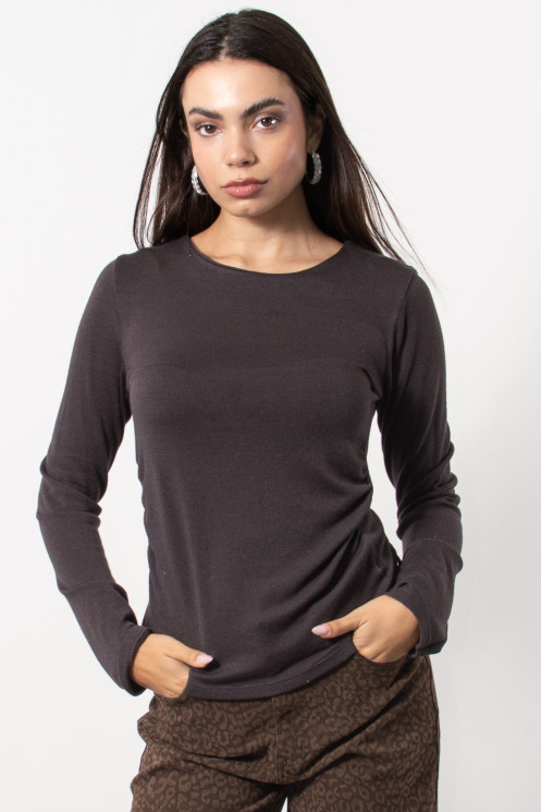 Top with Gathered Waist - Chocolate