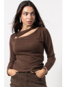 Cut Out Top - Brown