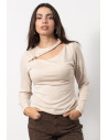 Cut Out Top - Cream
