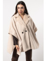 Fur Cape with Buttons - Beige