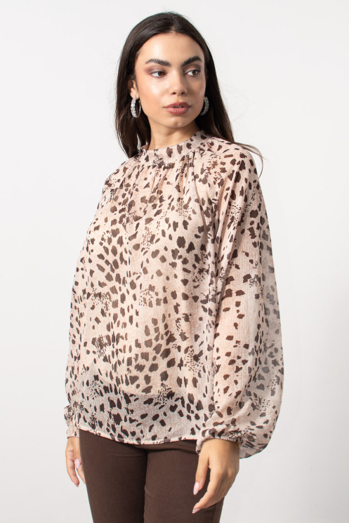 Printed Blouse - Beige