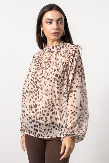 Printed Blouse - Beige