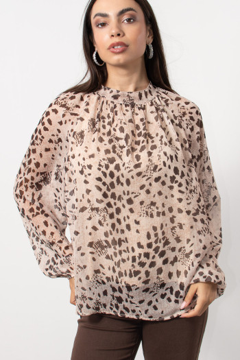 Printed Blouse - Beige