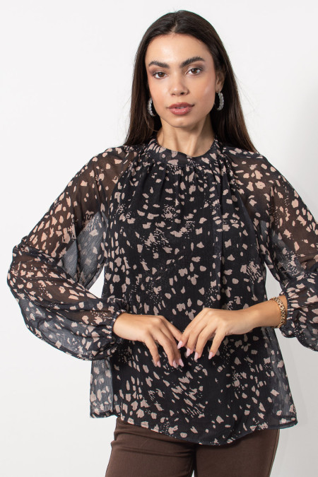 Printed Blouse - Black 2