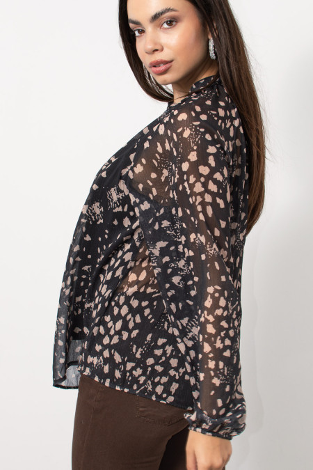 Printed Blouse - Black