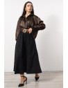 Suede Maxi Skirt - Black