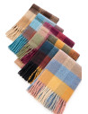 Plaid Scarf with Fringes
