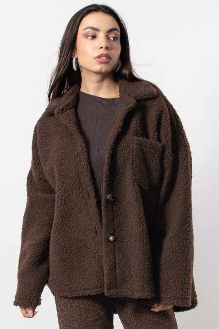 Boucle Jacket - Brown