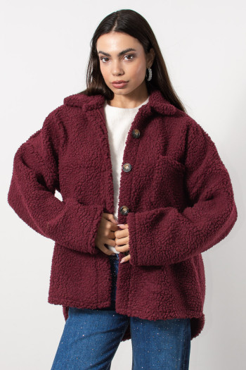 Boucle Jacket - Burgundy