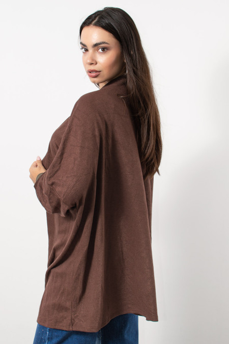 Oversized Cardigan - Brown 2