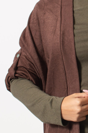 Oversized Cardigan - Brown