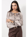Satin Baloon Blouse - Beige