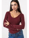 Rib Top Longsleeve - Burgundy