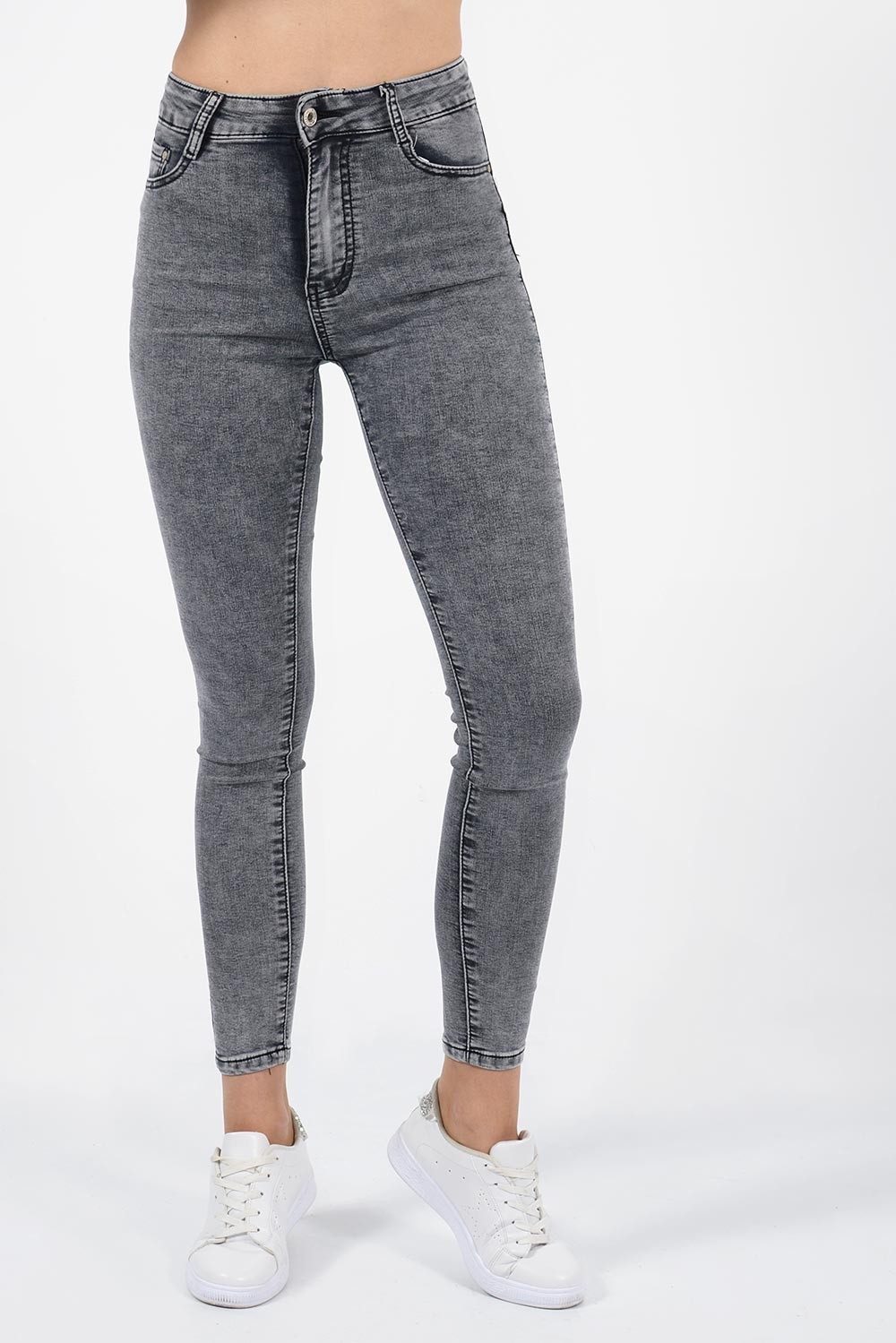 gray stone washed jeans