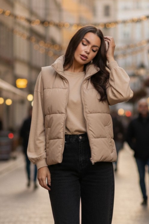 Sleeveless Jacket - Beige