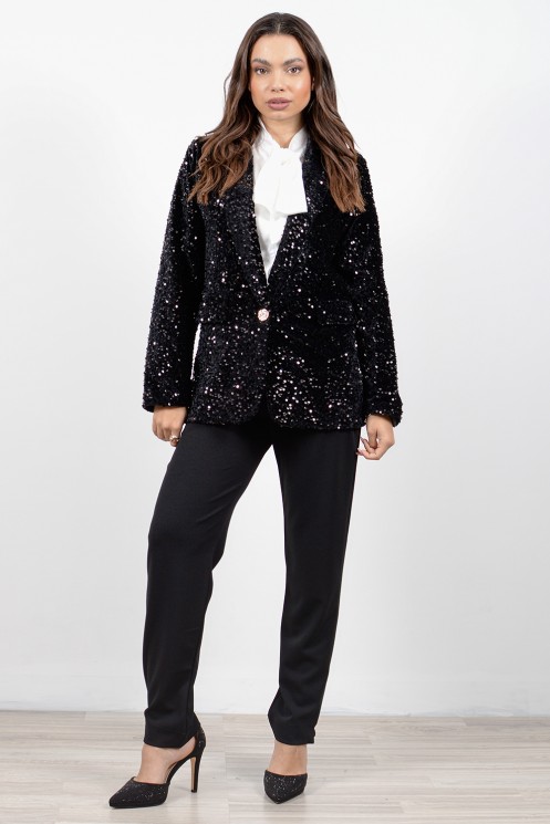 Σακάκι με Παγιέτες - Μαύρο