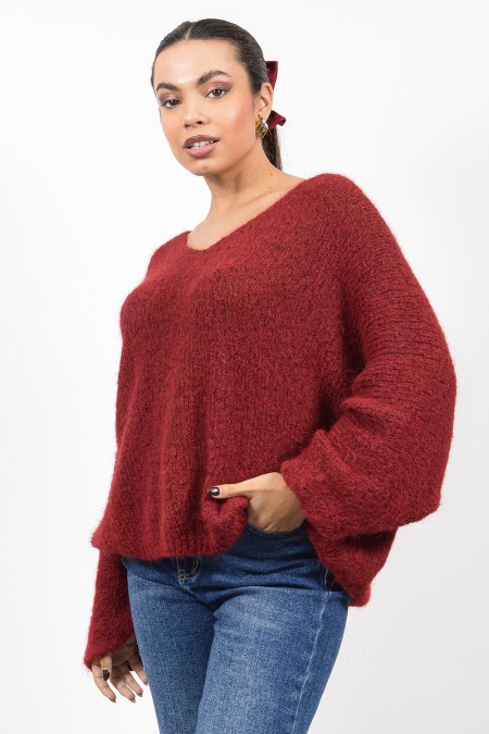 Oversized Soft Sweater - Red