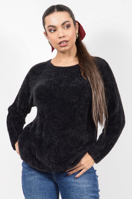 Fluffy Top - Black