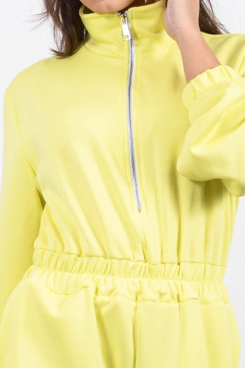 Ολόσωμη Φόρμα με Φερμουάρ - Κίτρινο