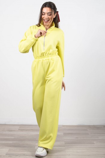 Ολόσωμη Φόρμα με Φερμουάρ - Κίτρινο