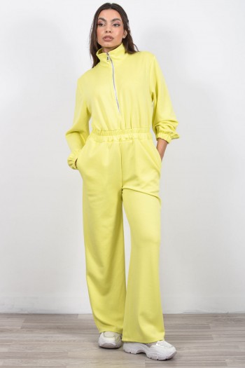 Ολόσωμη Φόρμα με Φερμουάρ - Κίτρινο