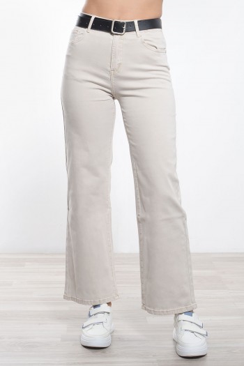 Παντελόνι Τζιν Φαρδύ - Μπεζ
