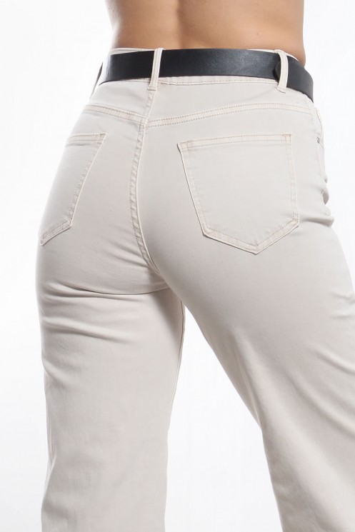 Παντελόνι Τζιν Φαρδύ - Μπεζ