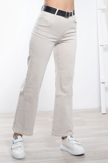 Παντελόνι Τζιν Φαρδύ - Μπεζ