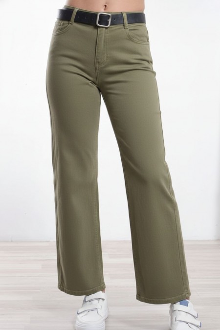 Παντελόνι Τζιν Φαρδύ - Χακί