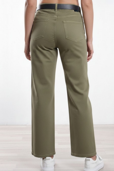 Παντελόνι Τζιν Φαρδύ - Χακί 2