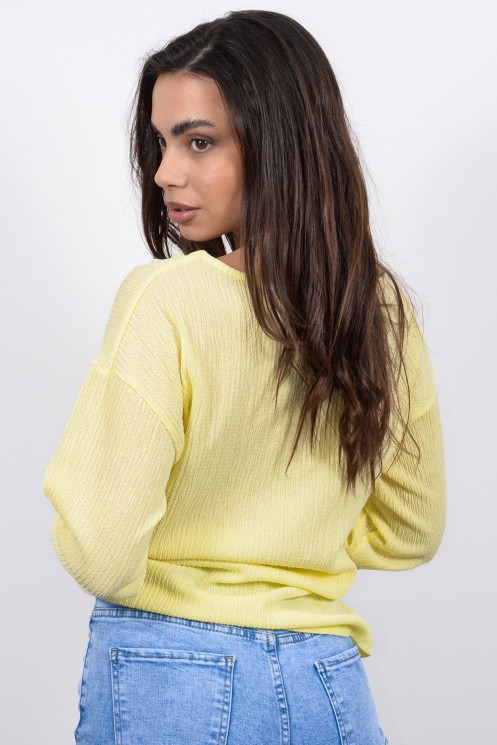 Top with Shoulder Buckle Detail - Yellow