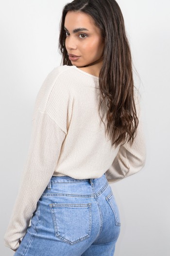 Top with Shoulder Buckle Detail - Ecru