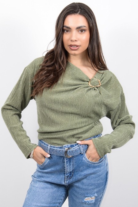 Shoulder Buckle Detail - Khaki