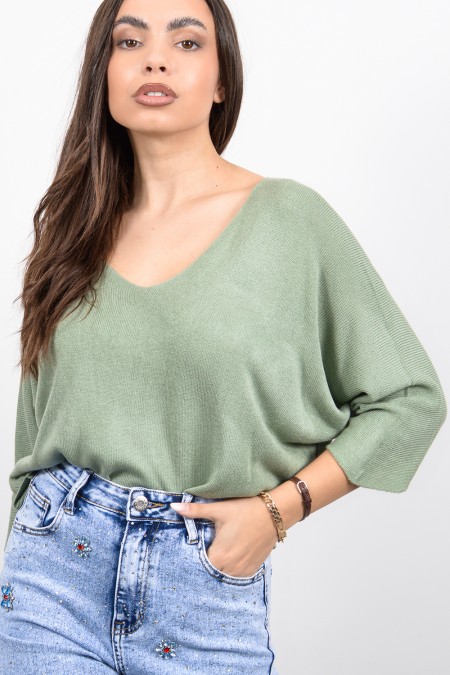 Light Knitted Top - Green
