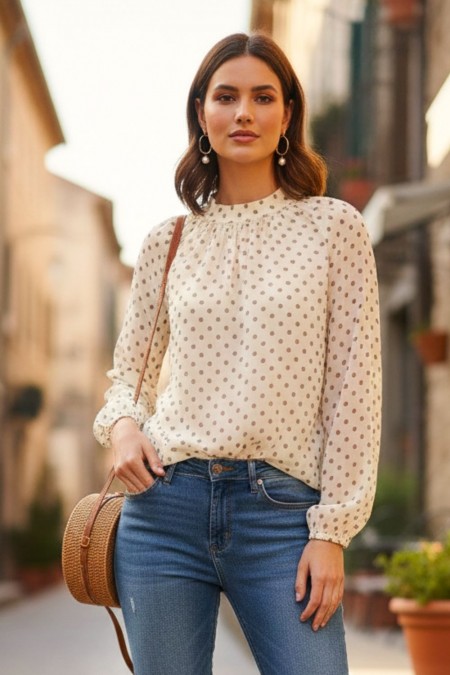 Polka Dot Blouse - Yellow 2