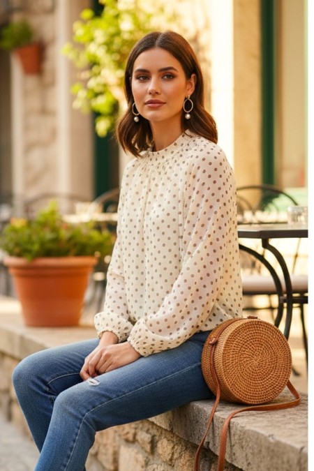 Polka Dot Blouse - Yellow