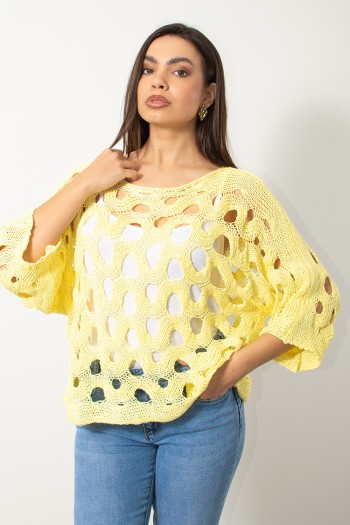 Knitted Summer Blouse - Yellow