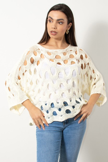 Knitted Summer Blouse - White