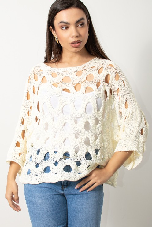 Knitted Summer Blouse - White