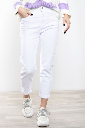 Τζιν Παντελόνι Mom Fit - Λευκό
