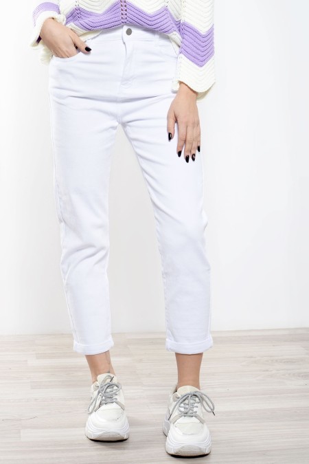 Mom Fit Jeans - White