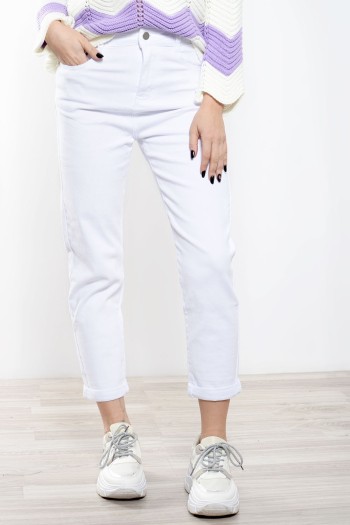 Mom Fit Jeans - White