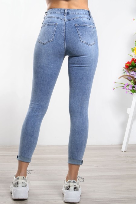 Ψηλόμεσο Τζιν Παντελόνι με Φθορές| Exxes Fashion 2