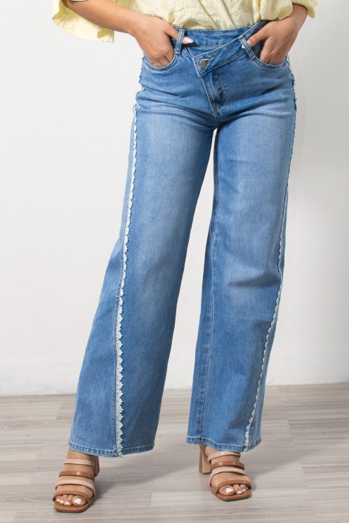 Τζίν Wide Leg με Τρέσα