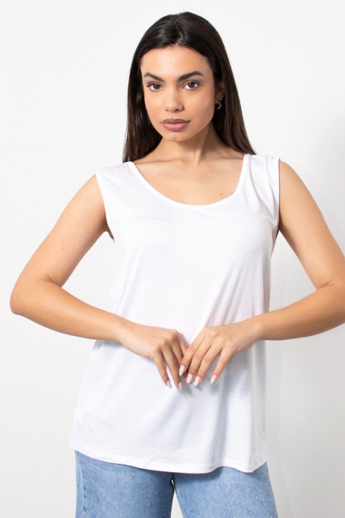 Basic Sleeveless Top - White